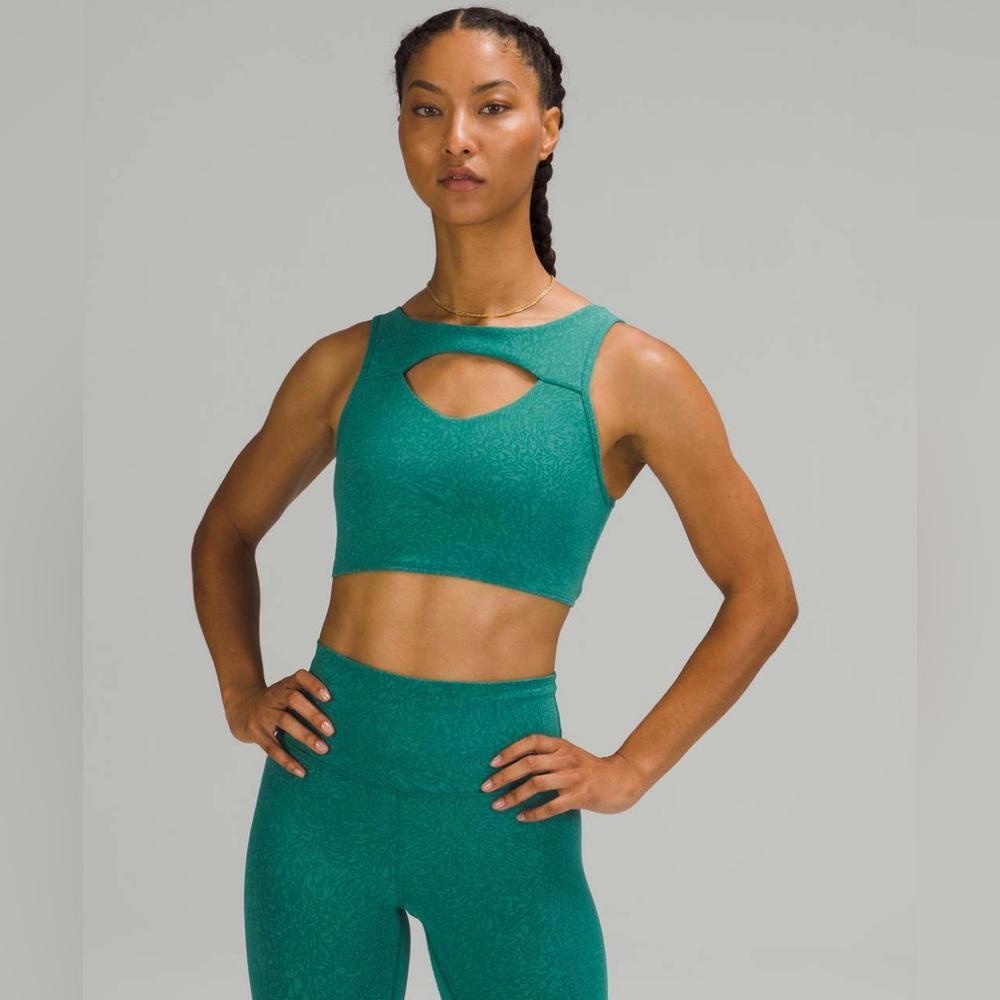 Lululemon Everlux Cut-Out Train Bra - Teal Lagoon - 8